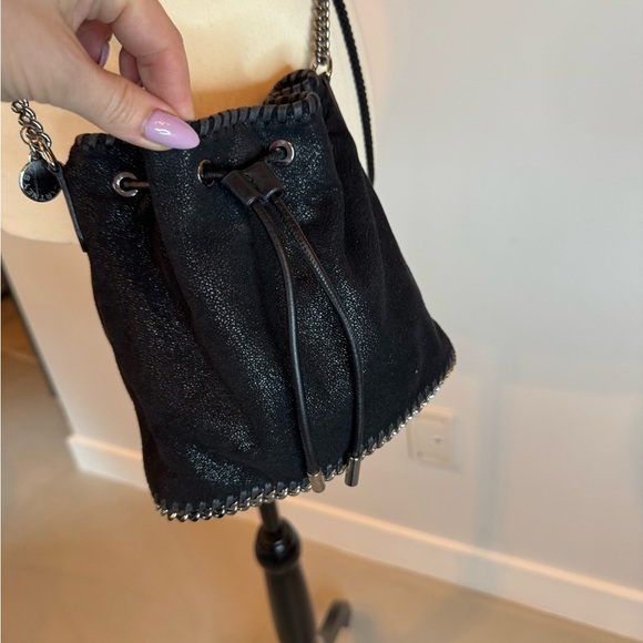 Stella McCartney Vegan Leather Bucket Bag – Black & Silver Sparkle - Picture 5 of 17